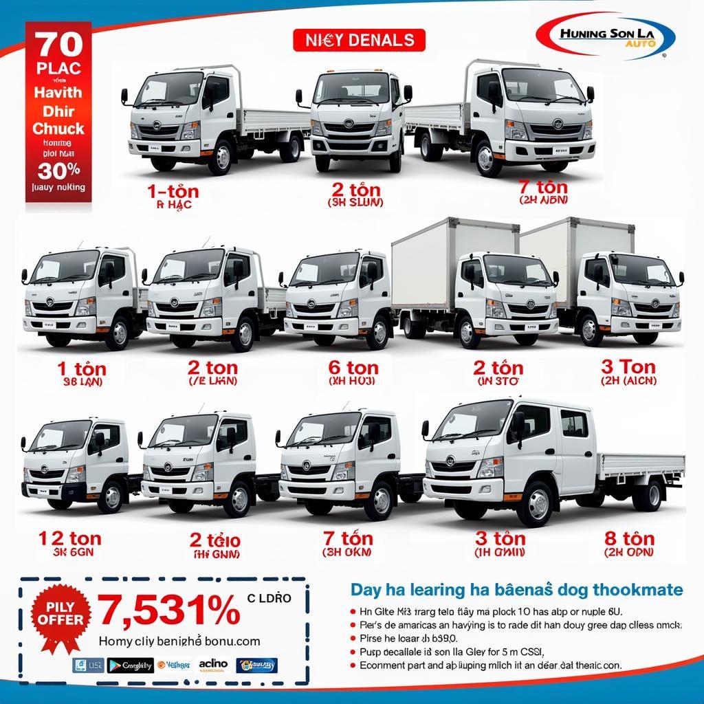 Gamma di autocarri presso Ô tô Hà Hường Sơn La