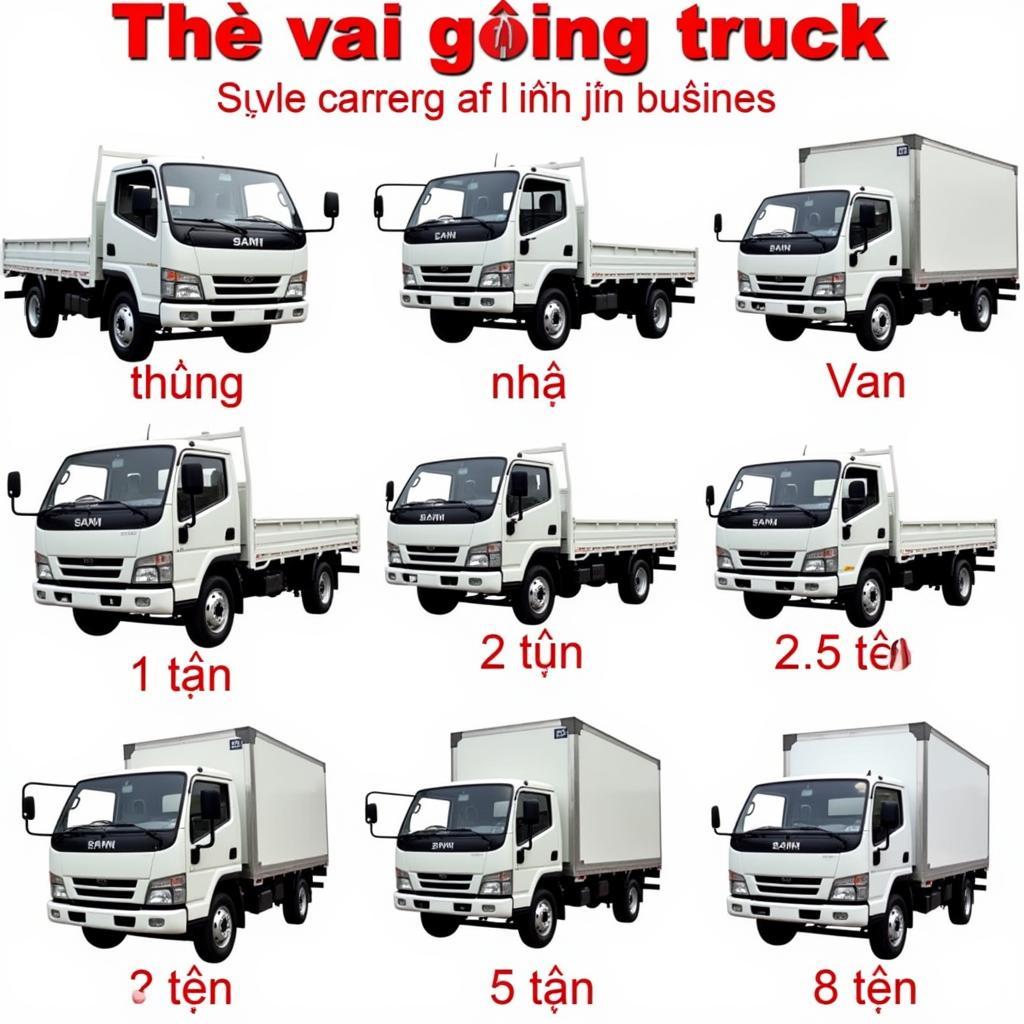 Các dòng xe tải Hà Nội