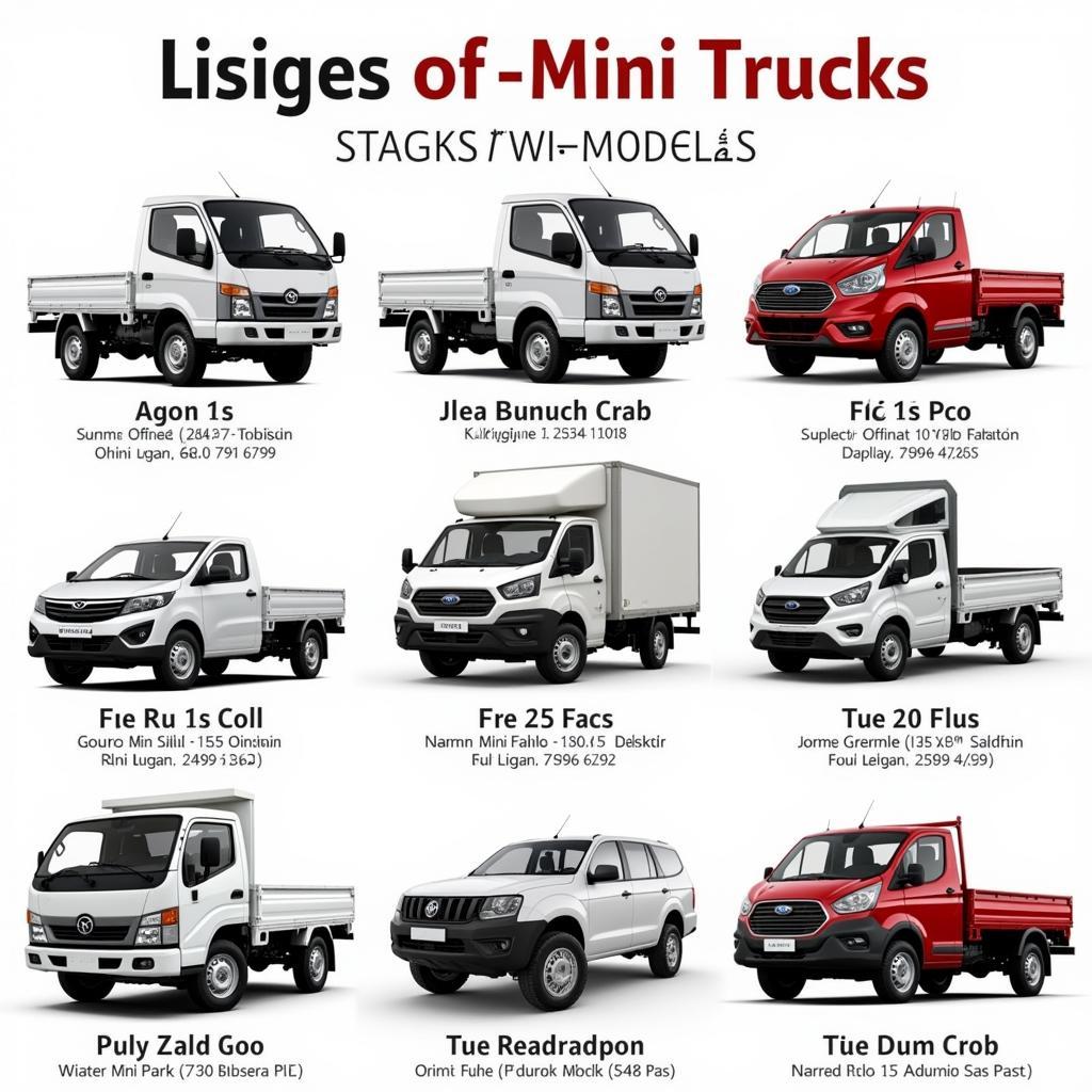 Popular affordable mini truck models