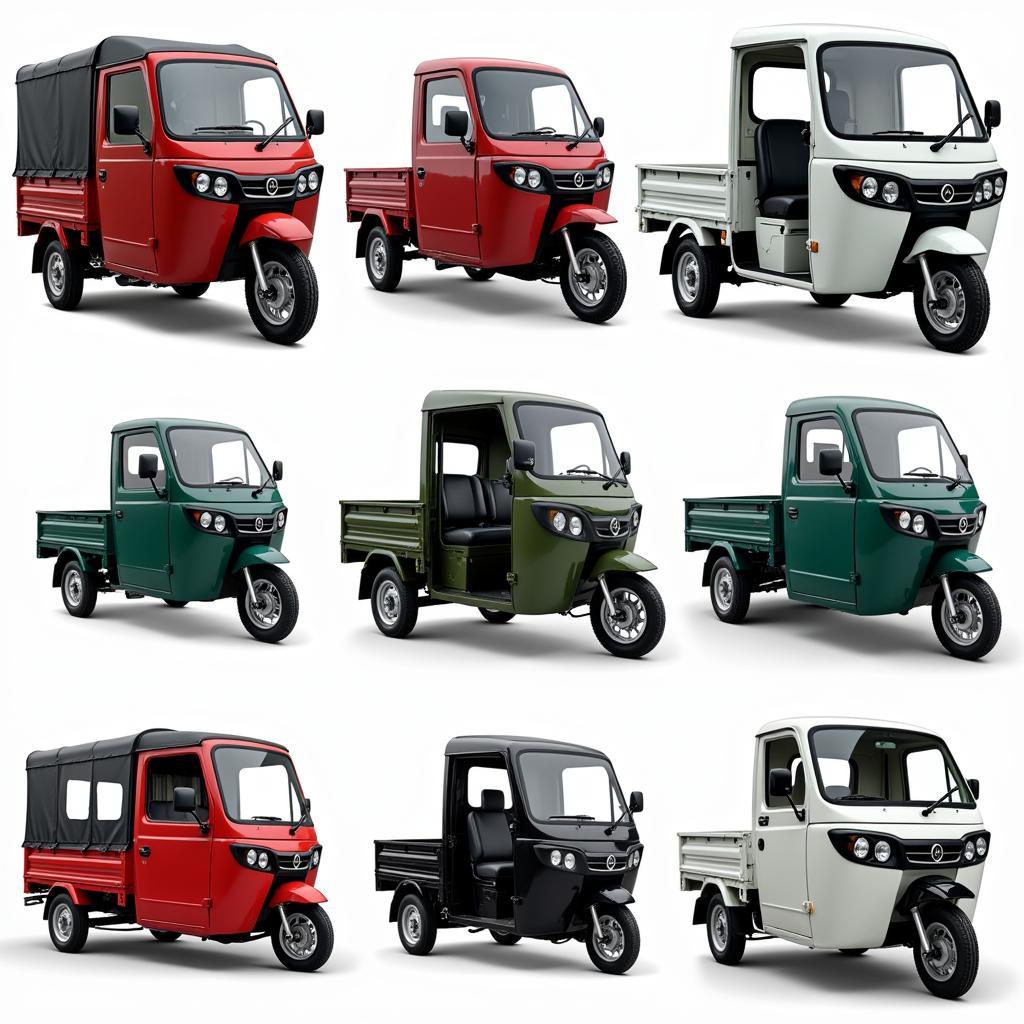 Các loại xe ba bánh cũ khác nhau