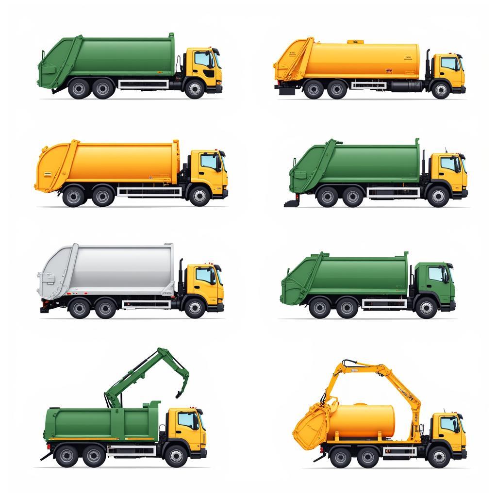 Các loại xe chở rác với kích thước và chức năng đa dạng