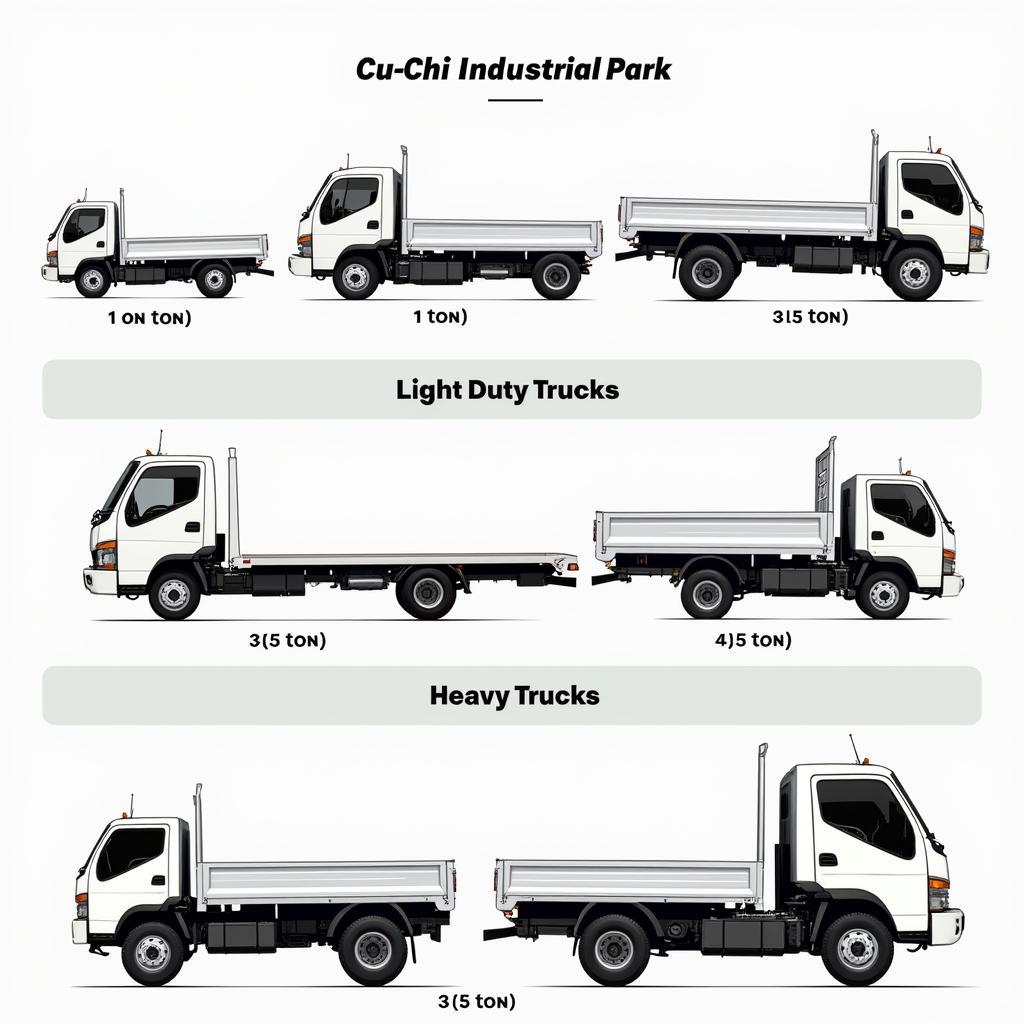 Các loại xe tải phục vụ KCN Củ Chi