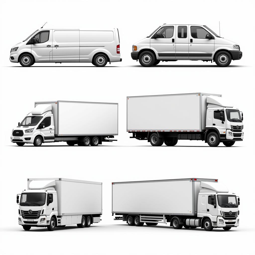 Various trucks catering to different transportation needs