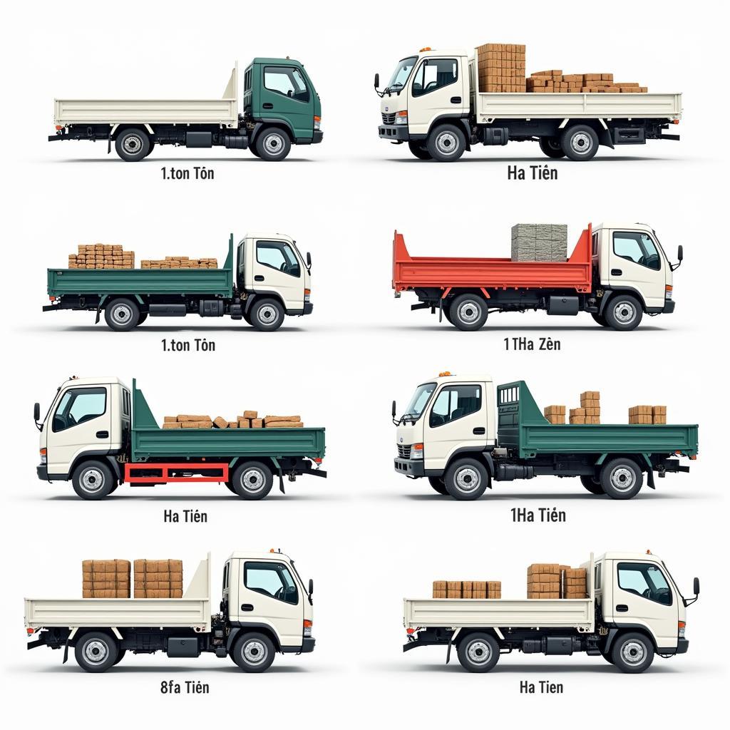 Các loại xe tải Trang Ngọc Phát Rạch Giá Hà Tiên