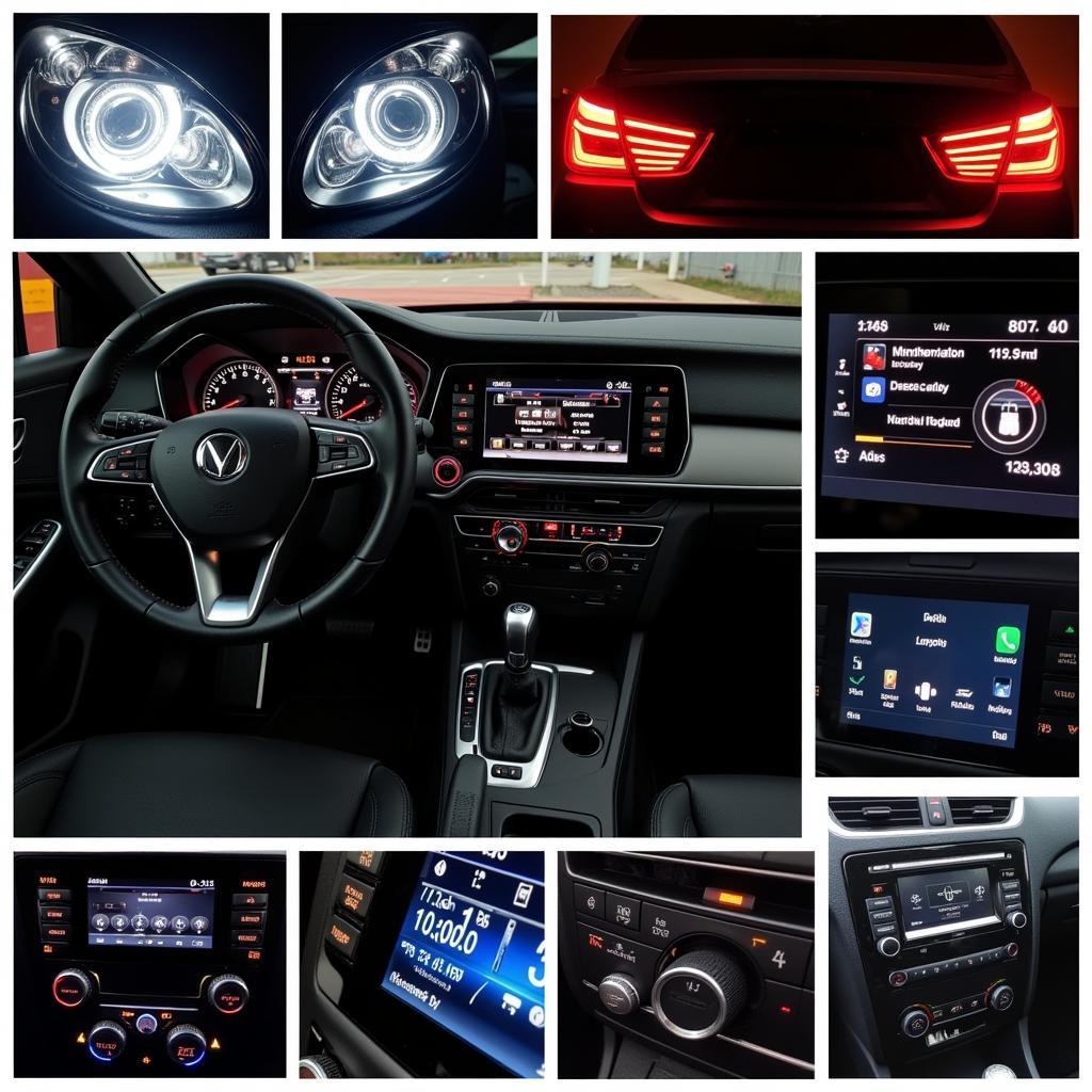 Car electrical devices: Lights, entertainment, air conditioning, safety features