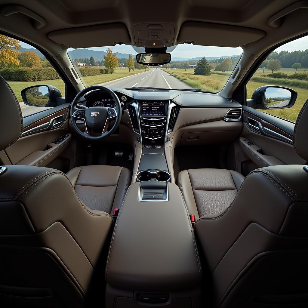Luxurious interior of a Cadillac Escalade