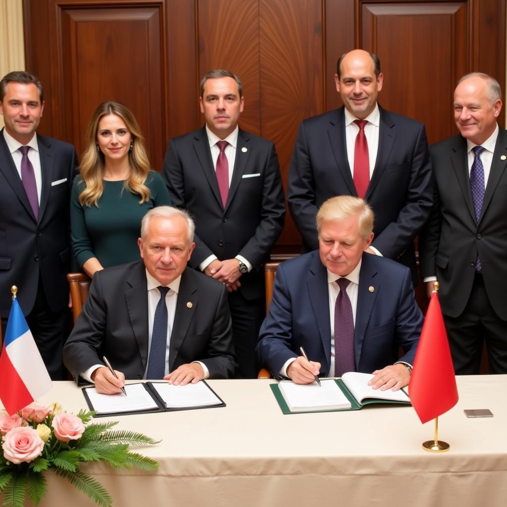 Lễ ký kết thỏa thuận quốc tế bằng tiếng Anh