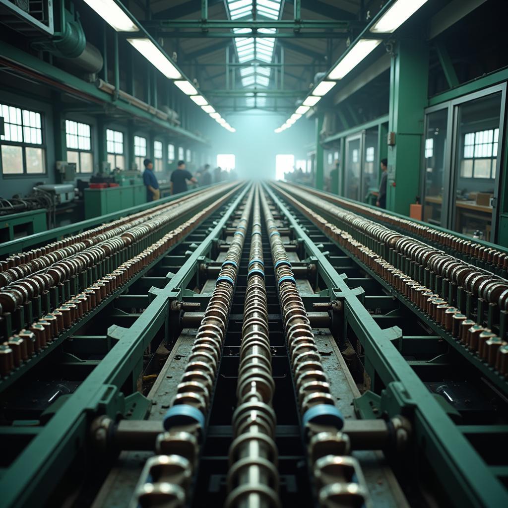 Dây chuyền sản xuất hoạt động