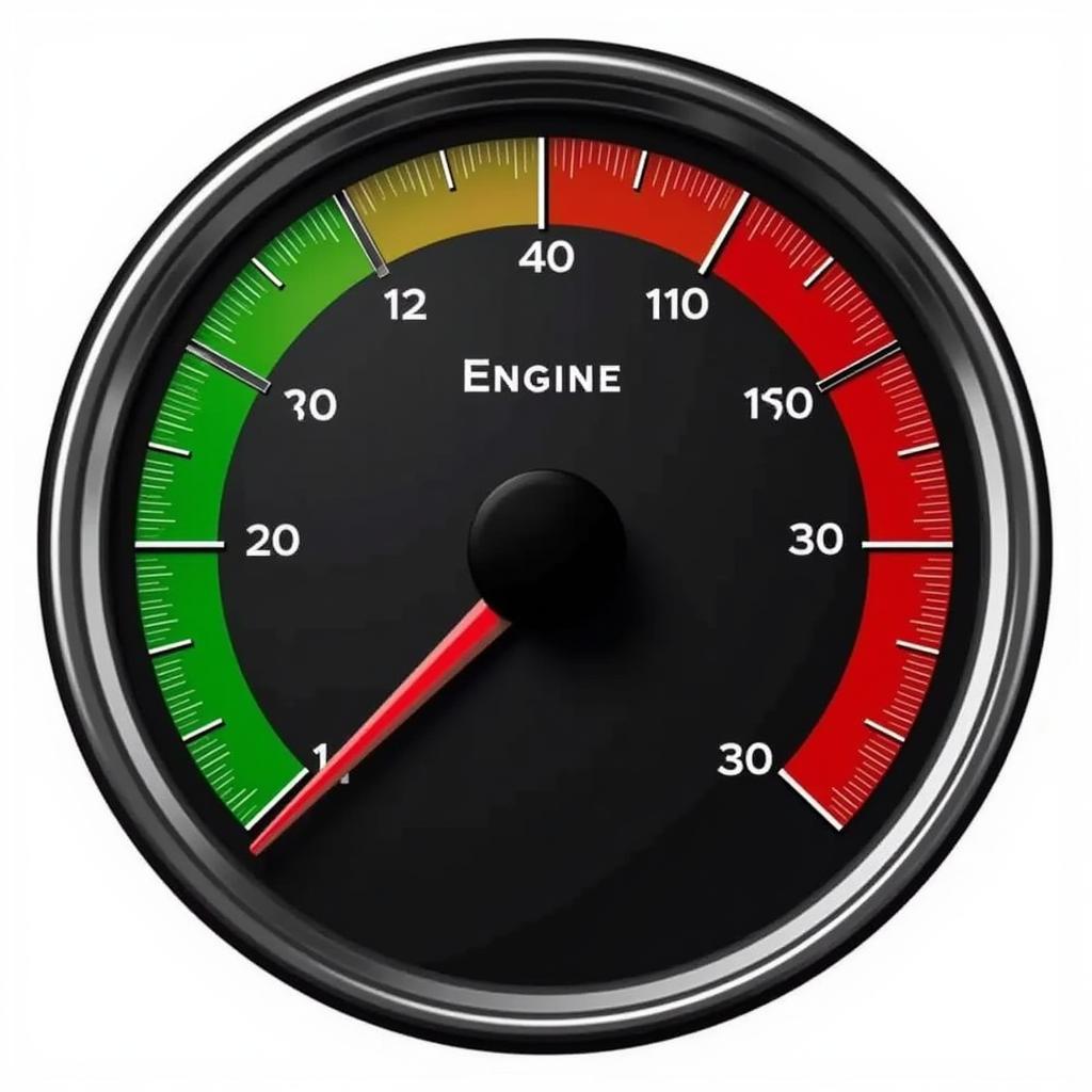 Đồng hồ vòng tua máy trên ô tô với các vùng màu sắc