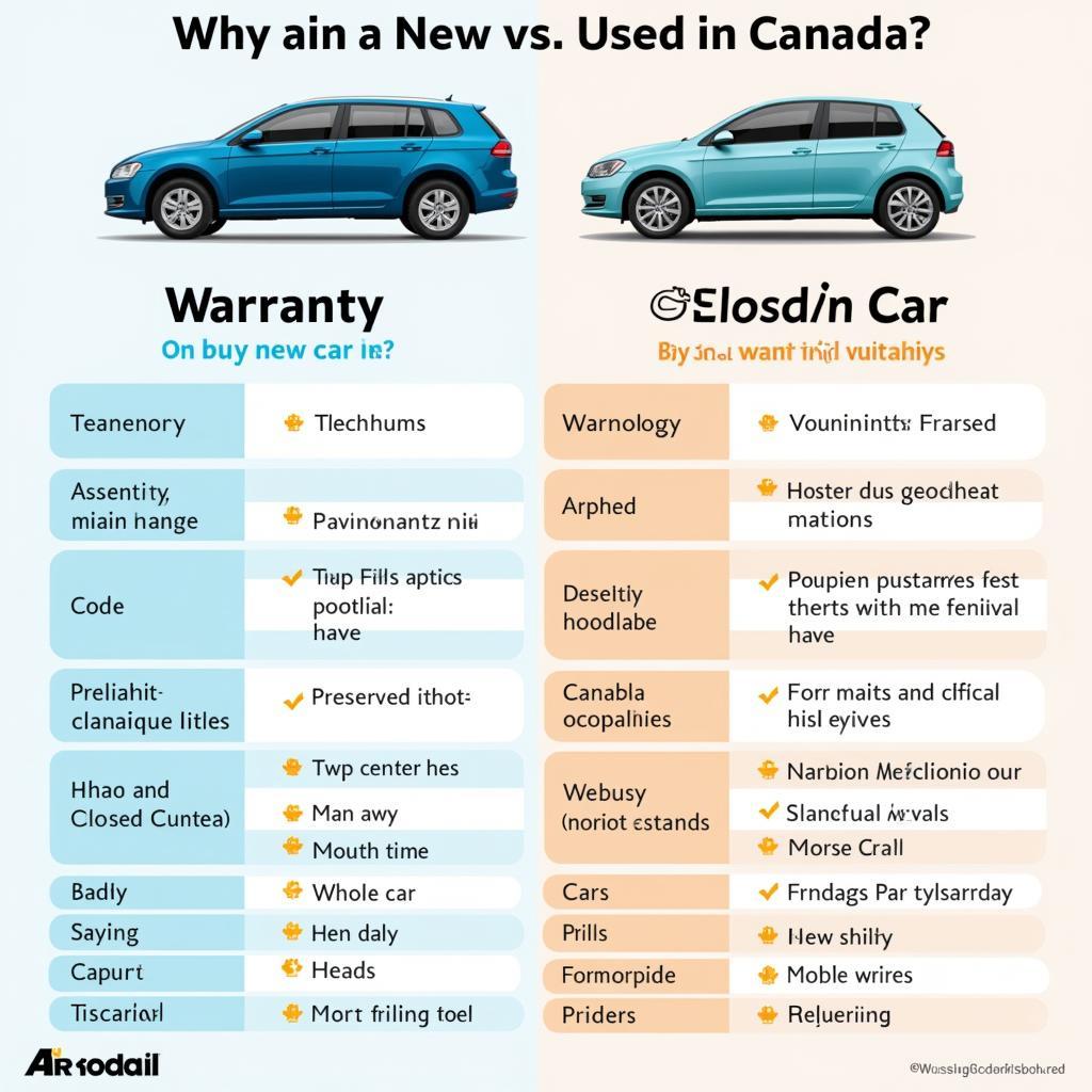 So sánh xe mới và xe cũ tại Canada