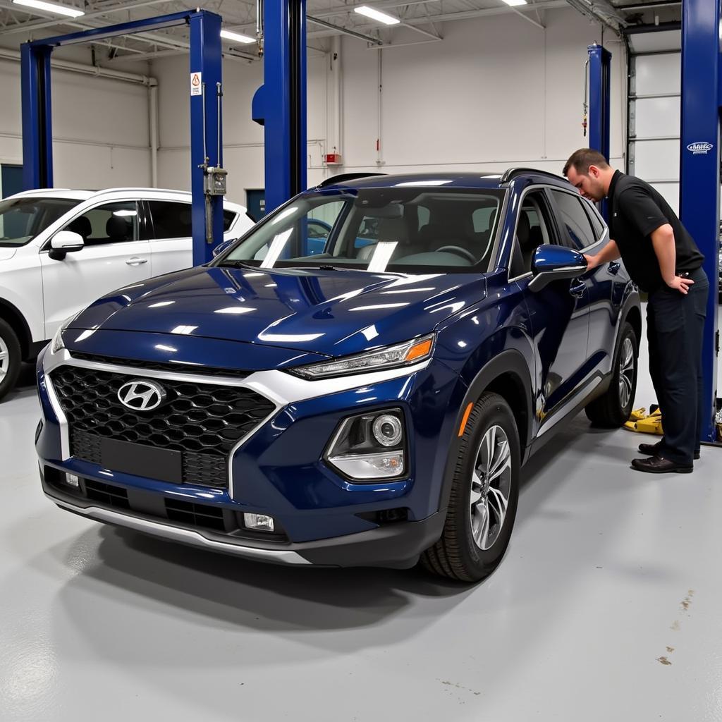 Giá xe Santafe 2018 máy xăng và kiểm tra xe