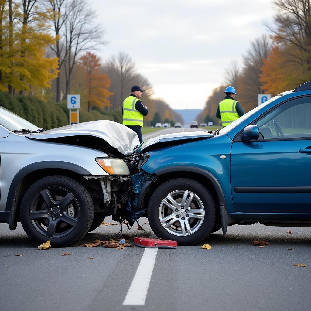 Aftermath of a rear-end collision
