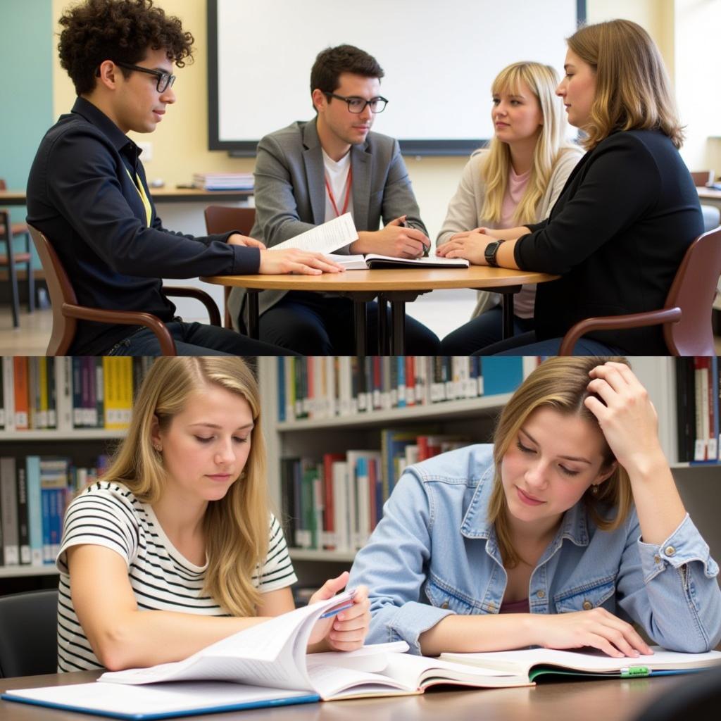 Học sinh đang học tập với bộ sách giáo khoa lớp 10