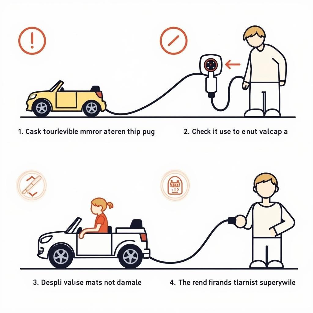 Hướng dẫn sử dụng chỗ cắm sạc ô tô điện trẻ em