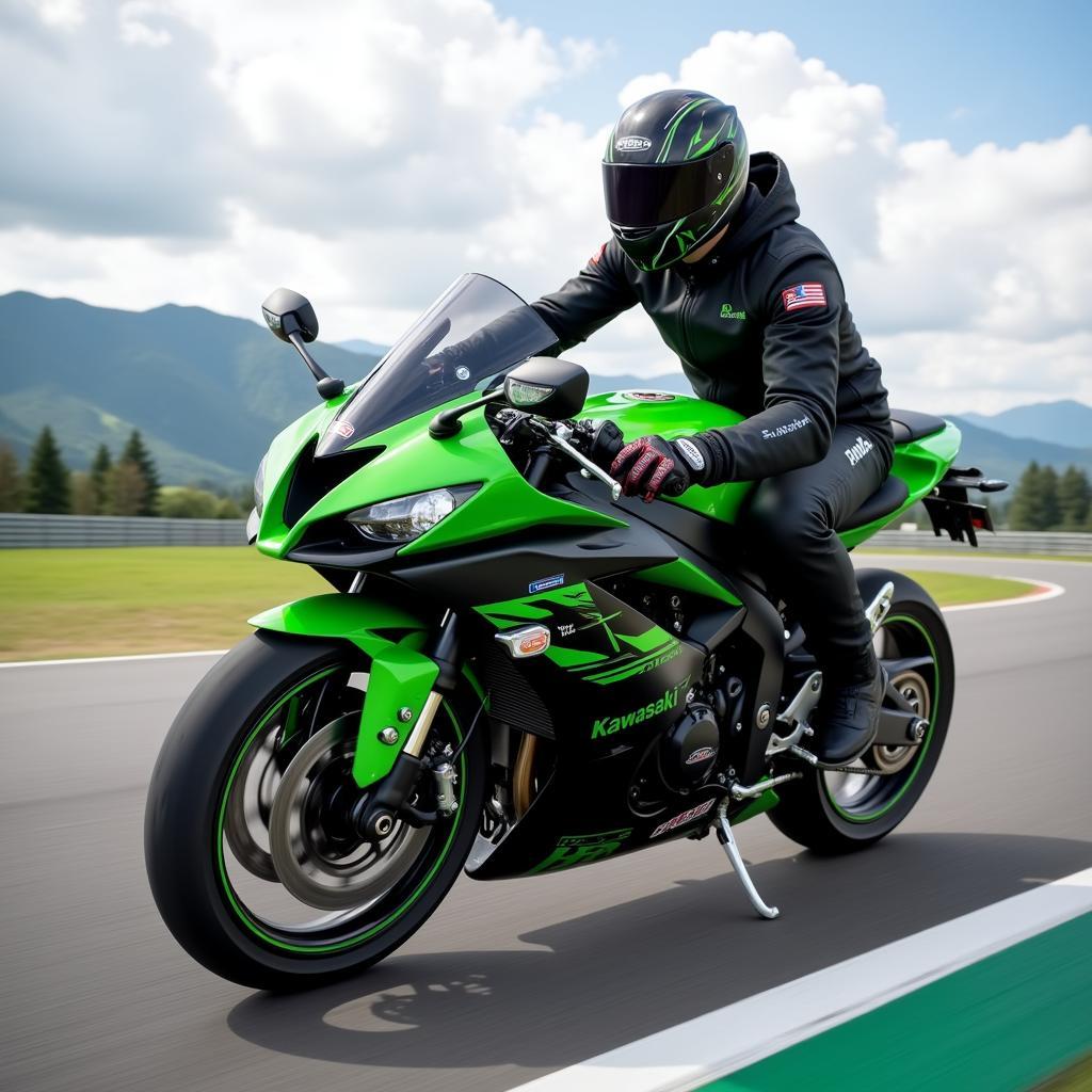 Kawasaki Ninja H2R trên đường đua