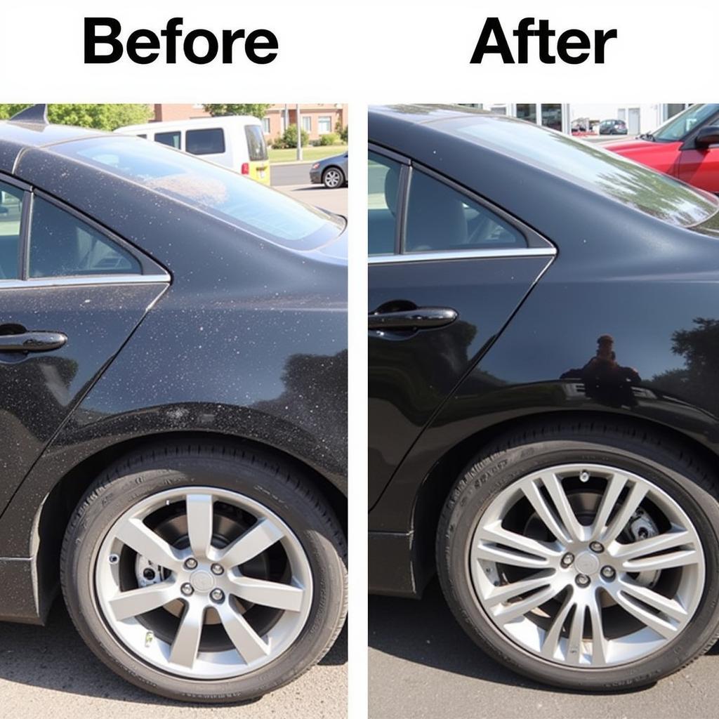 Kết quả sau khi sử dụng chai xịt bóng cho xe ô tô