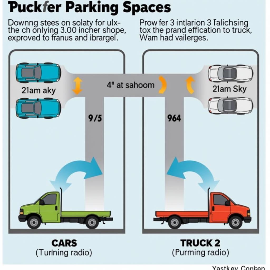 Perbandingan ukuran tempat parkir mobil penumpang dan truk