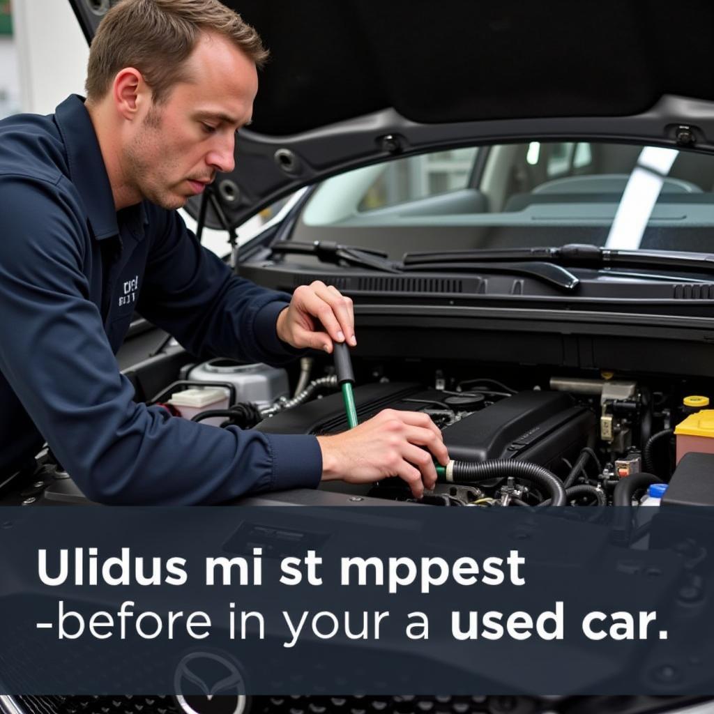 Inspecting the engine of a used 2019 Mazda CX-5