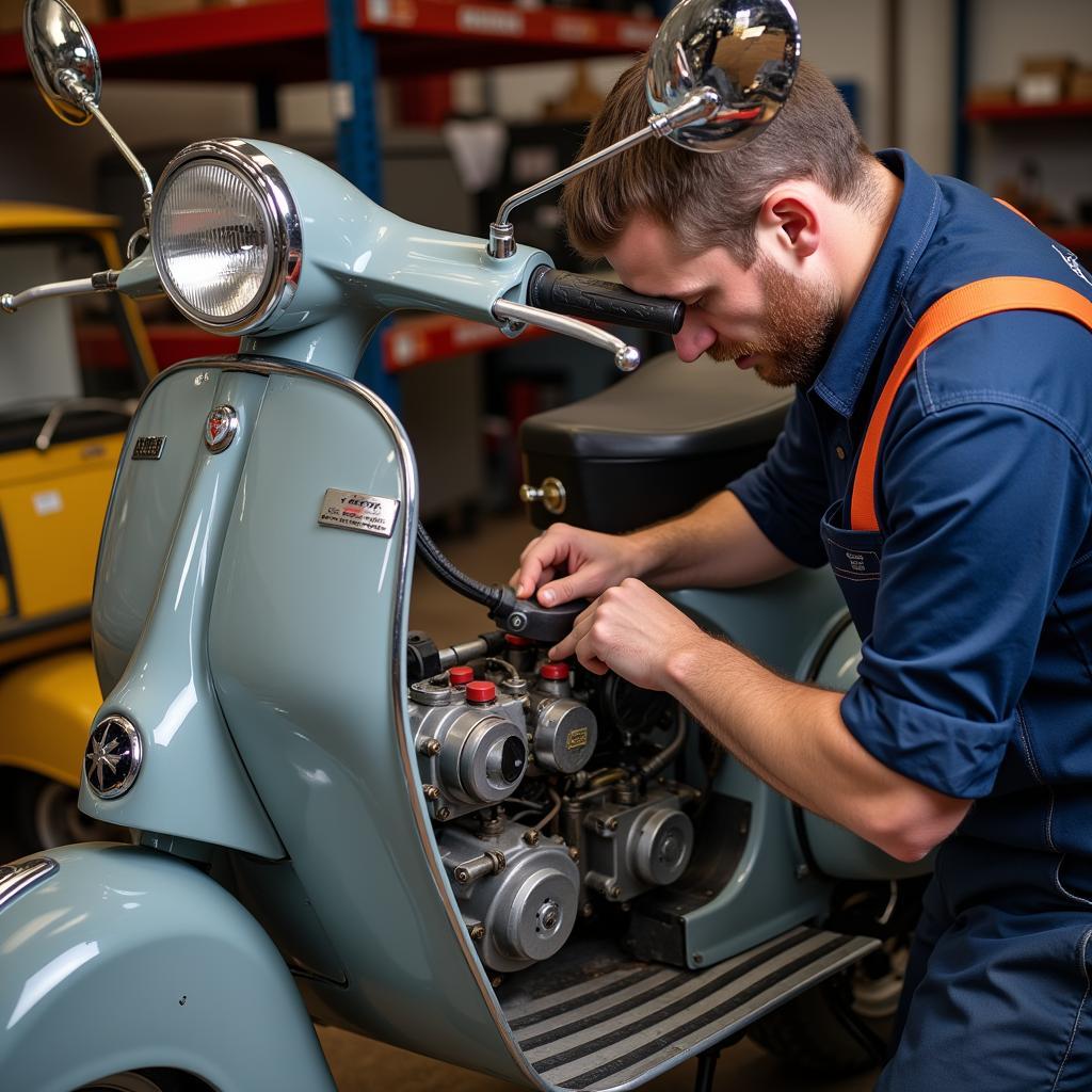 Kiểm tra động cơ Vespa cũ