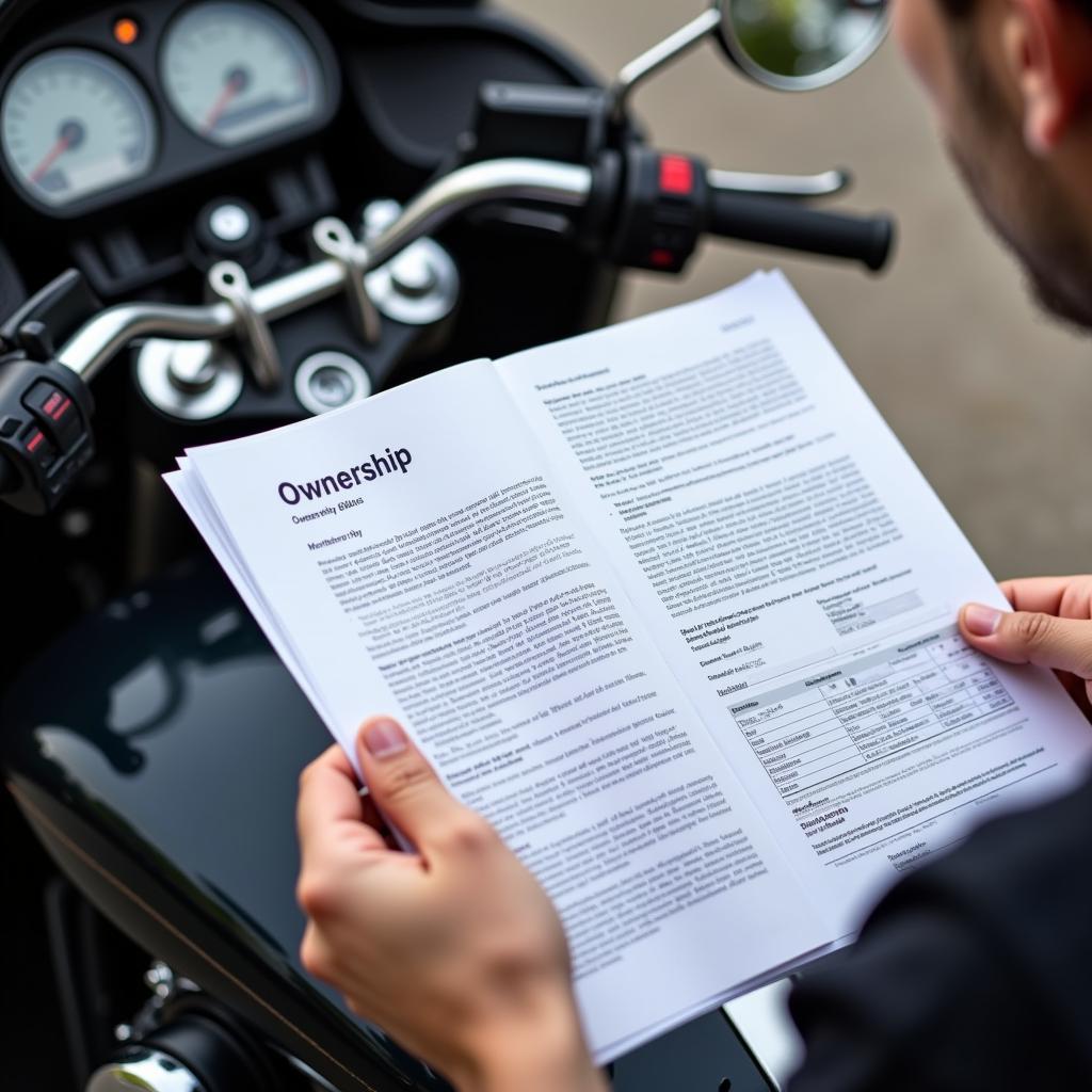 Carefully checking motorcycle documents