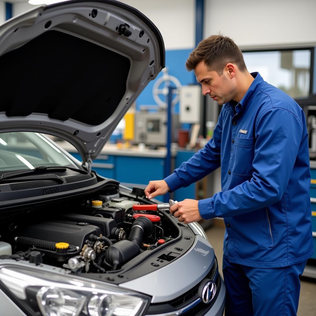 Inspecting a used Hyundai Getz before purchase