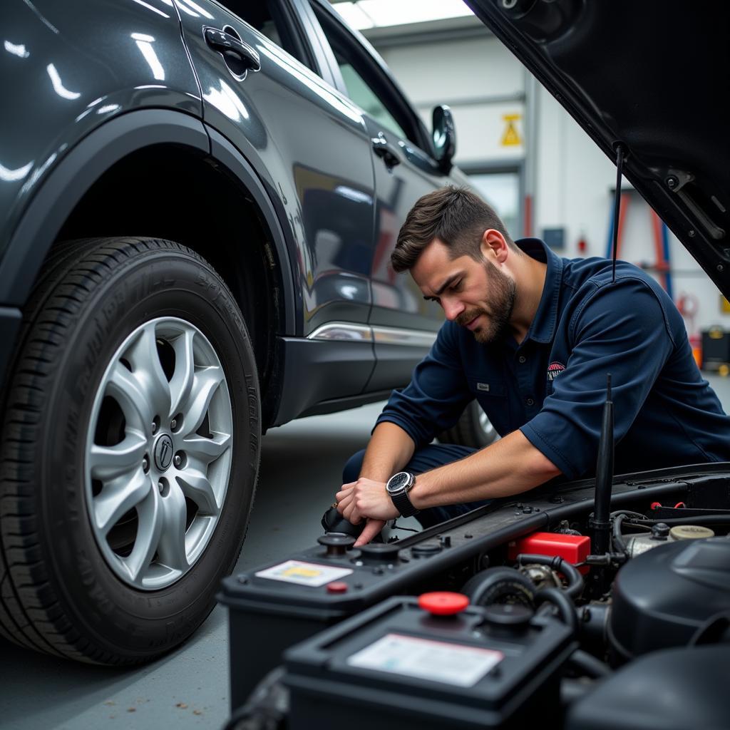 Inspeção completa do carro em stock antes da compra