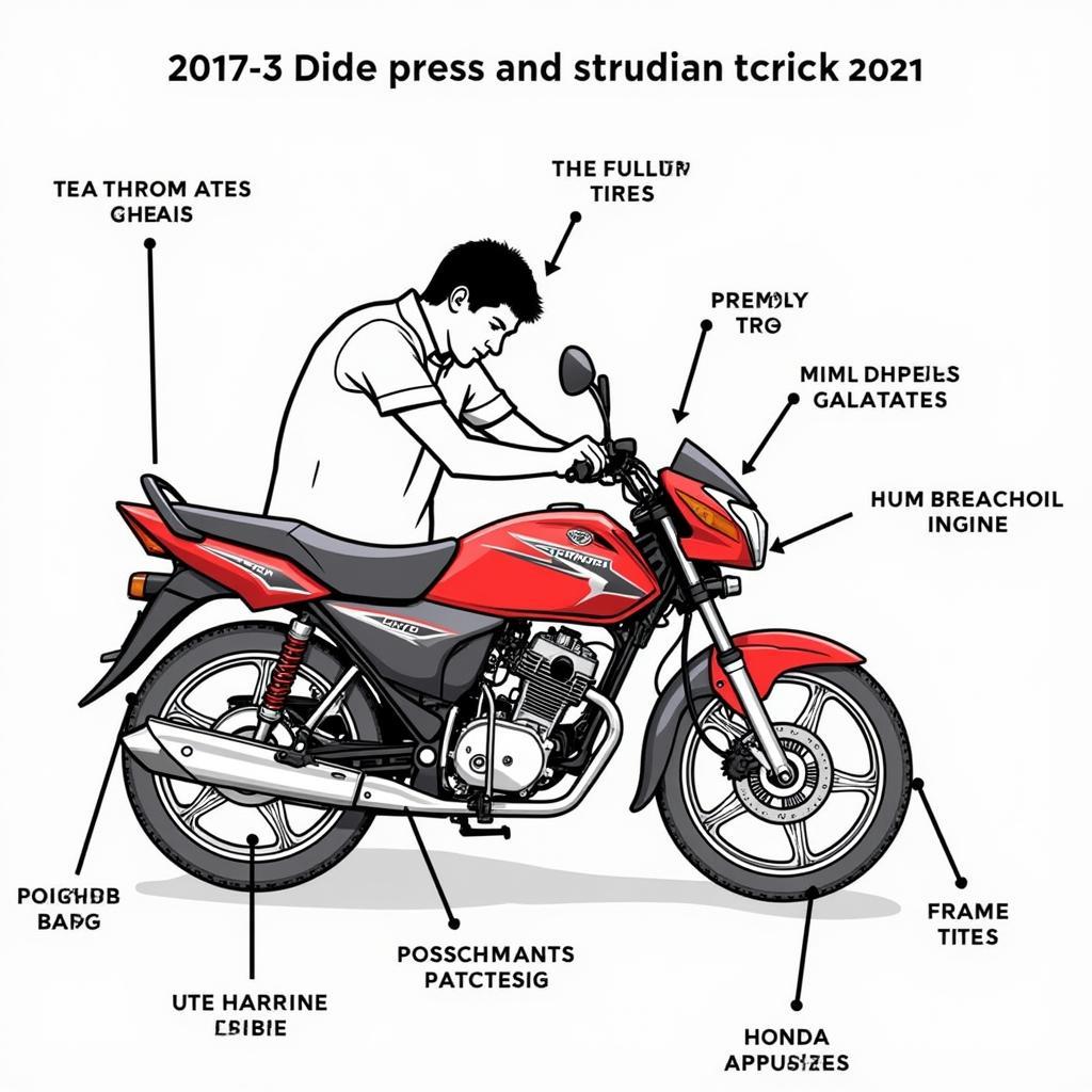 Inspecting a used 2017 Honda Dream 100cc motorbike