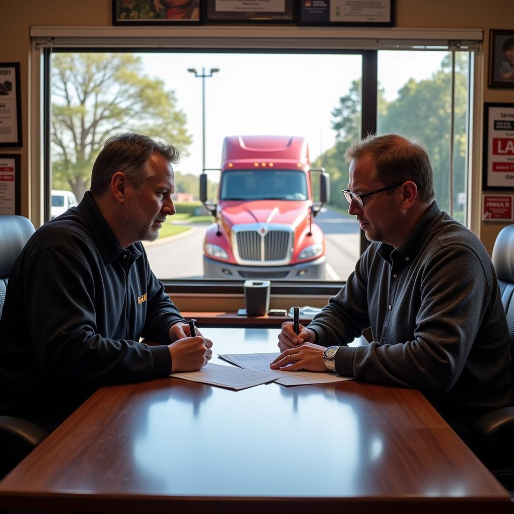 Ký kết hợp đồng cầm đồ xe tải