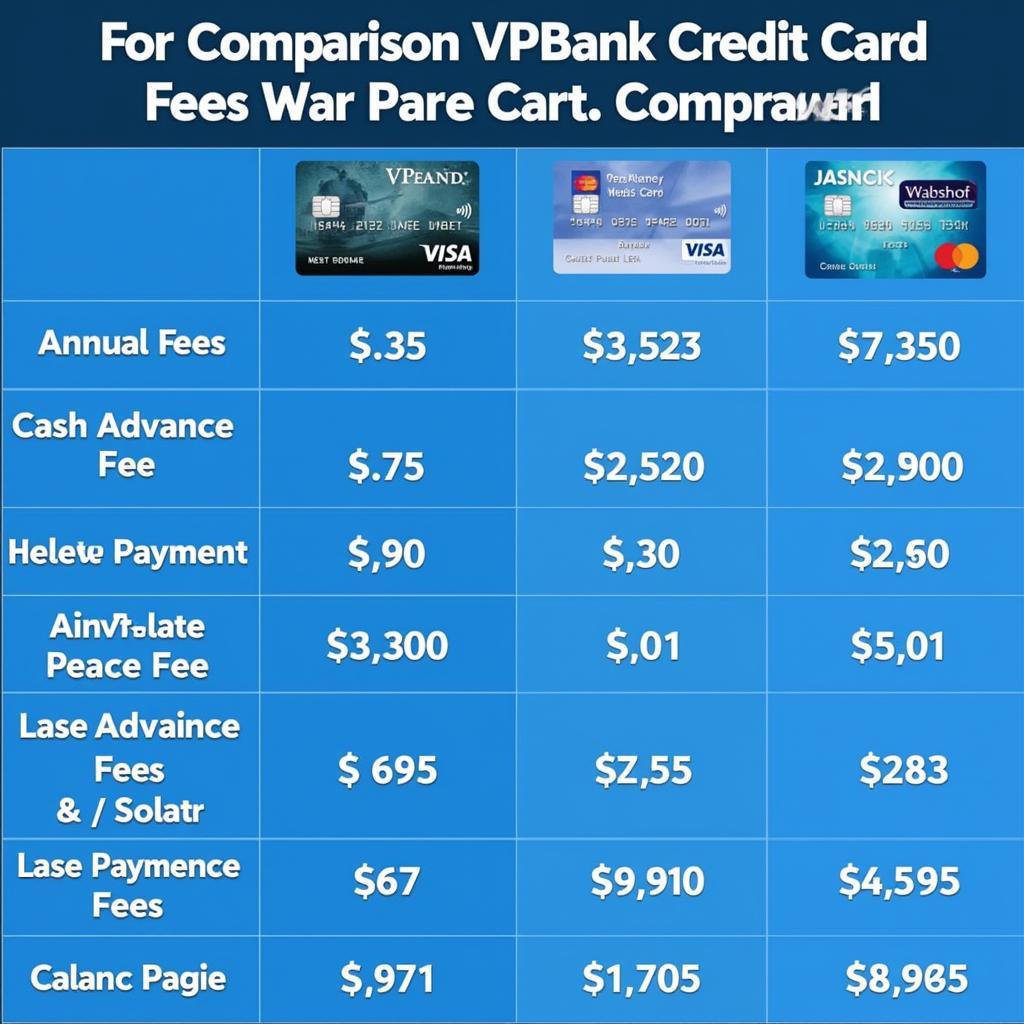 Biểu đồ so sánh lãi suất và phí thẻ tín dụng VPBank