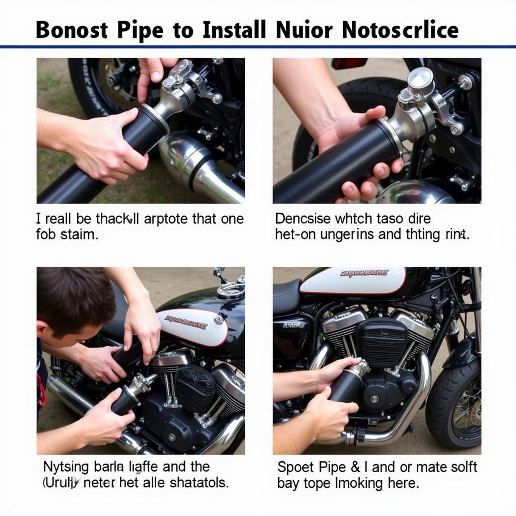 Motorcycle exhaust pipe installation