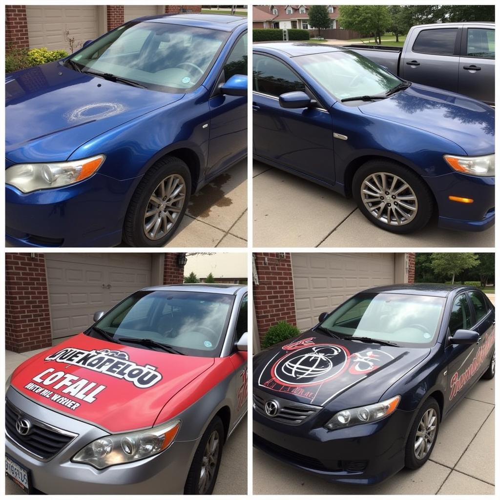 Lợi ích dán decal xe giá rẻ: Hình ảnh minh họa các lợi ích của việc dán decal xe như bảo vệ sơn, quảng cáo thương hiệu, thể hiện cá tính...