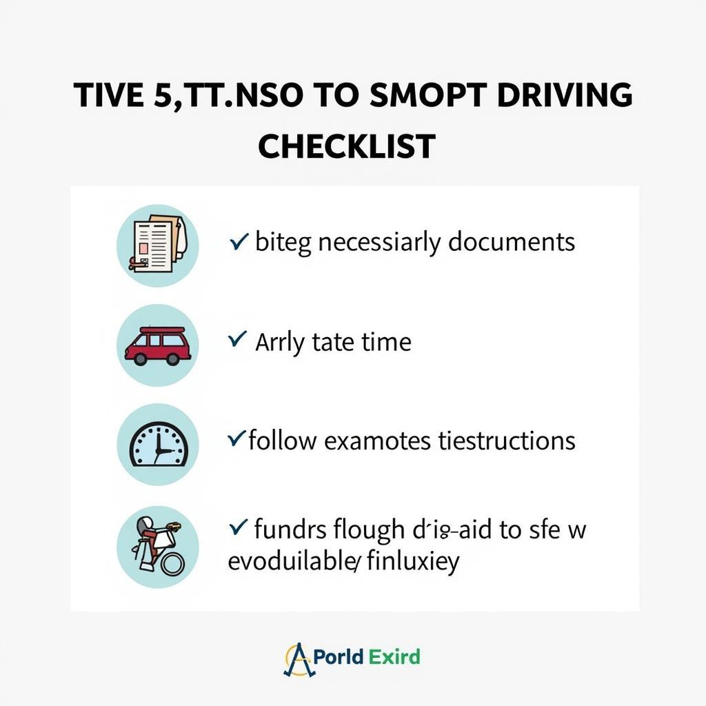 Important notes for the car driving license test