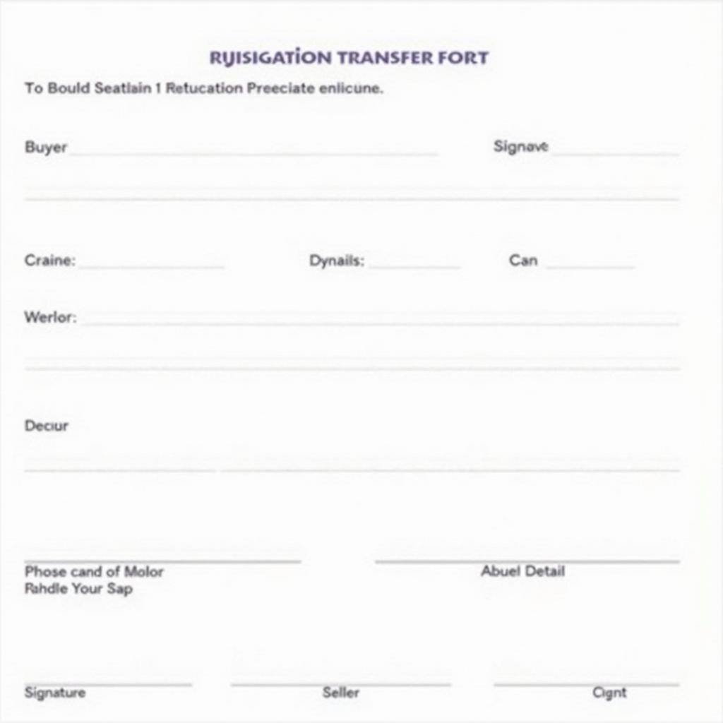 Mẫu Tờ Khai Sang Tên Di Chuyển Xe Ô Tô