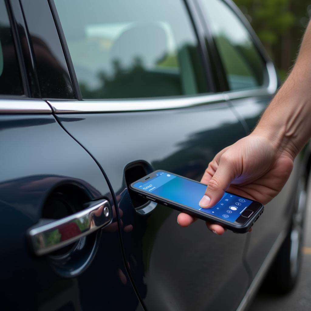 Mở khóa ô tô bằng điện thoại qua NFC