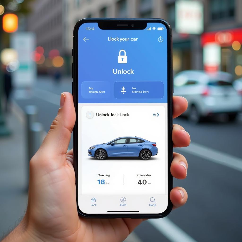 Mở khóa ô tô bằng ứng dụng điện thoại