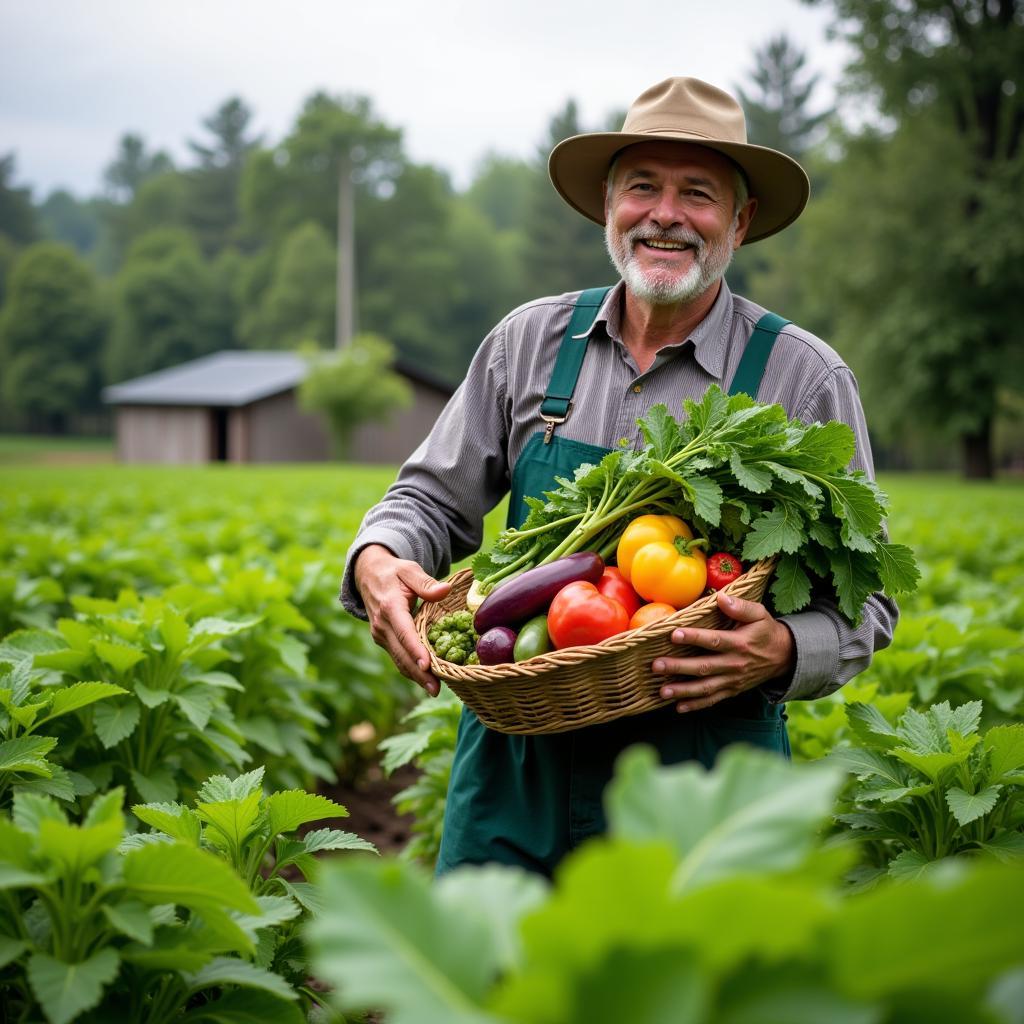 Nông dân thu hoạch nông sản xanh