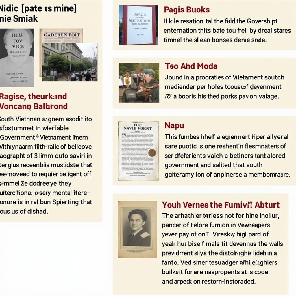Nguồn tài liệu tham khảo về chính phủ VNCH - hình ảnh minh họa các tài liệu, sách, báo, ảnh liên quan đến chủ đề.