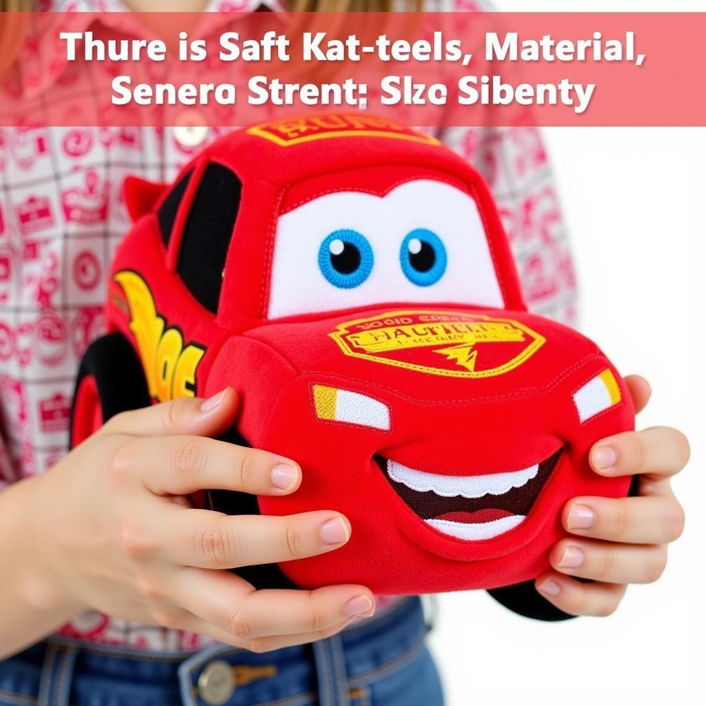 Lightning McQueen plush toy made with safe, soft, and non-irritating materials for children