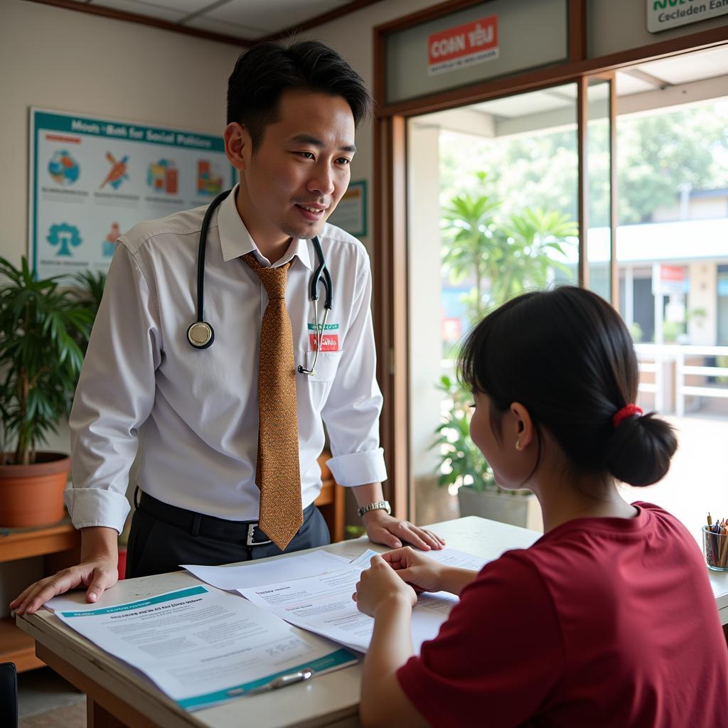 Ông Lê Văn Quang (tên giả định) - Ngân hàng Chính sách Thạnh Phú tư vấn cho vay