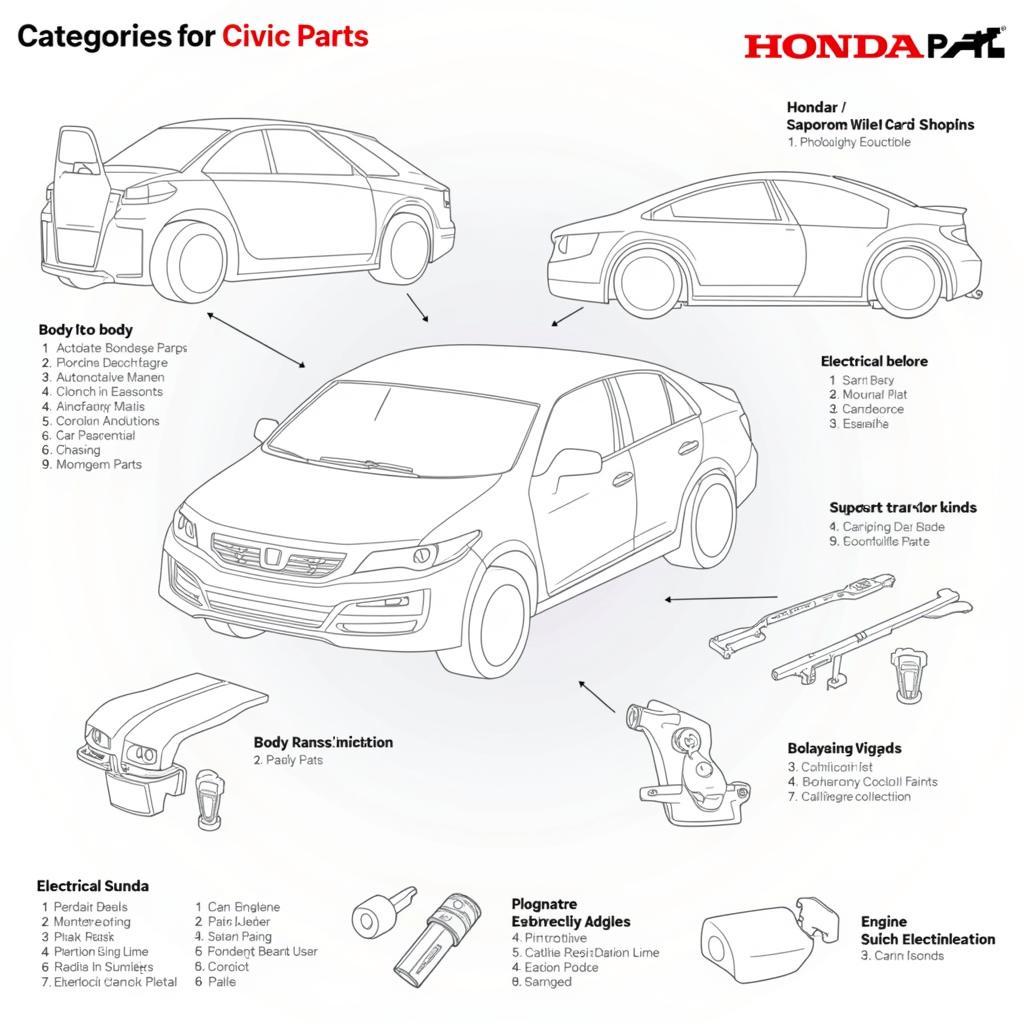 Jenis suku cadang Honda Civic berdasarkan sistem: bodi, mesin, kelistrikan, kaki-kaki