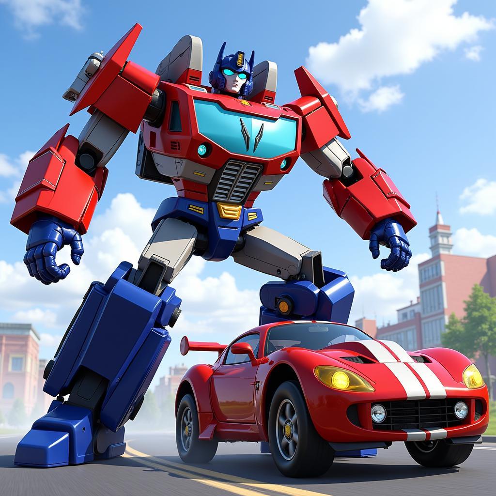 Phim hoạt hình ô tô robot biến hình với những pha hành động mãn nhãn