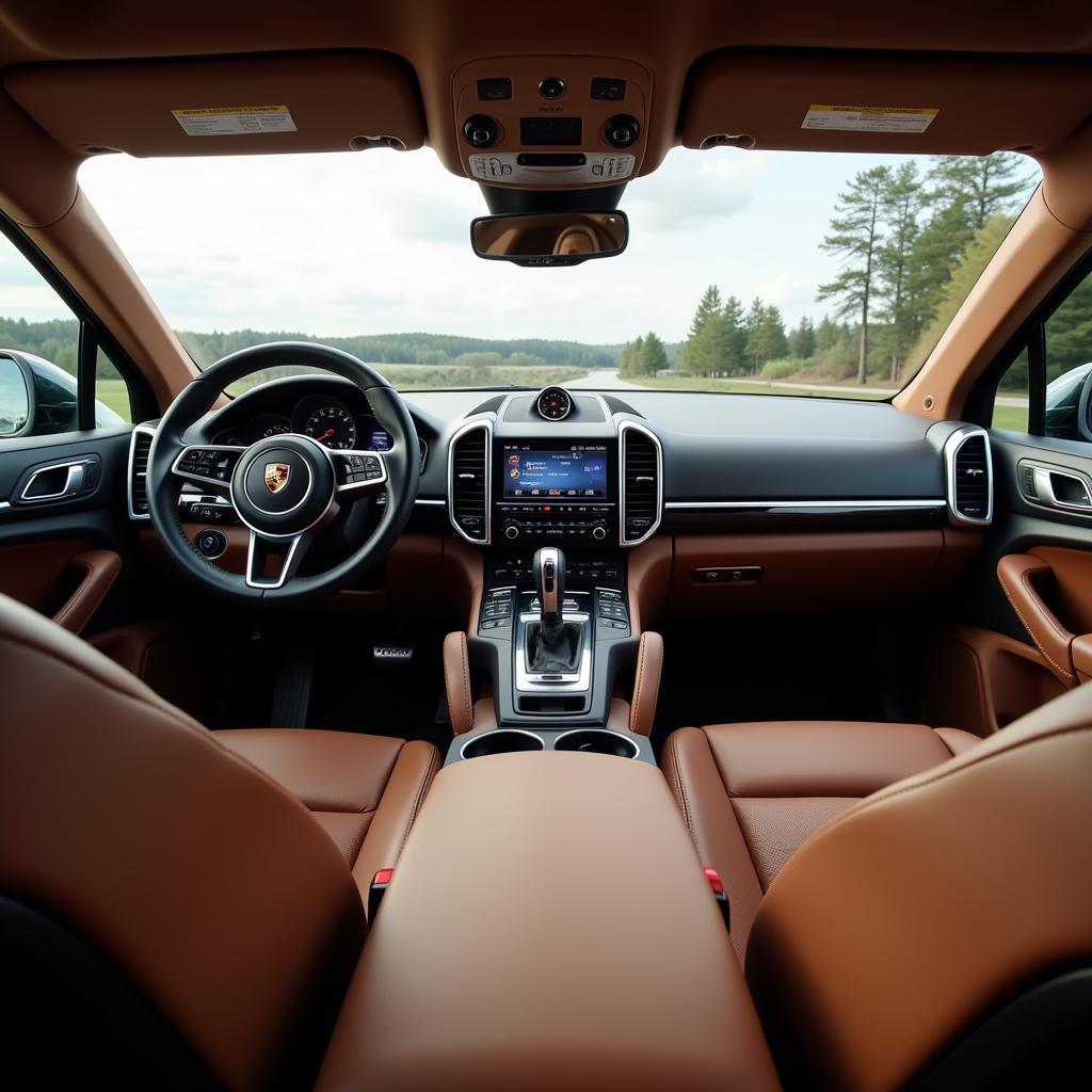 Interni lussuosi e confortevoli della Porsche Cayenne