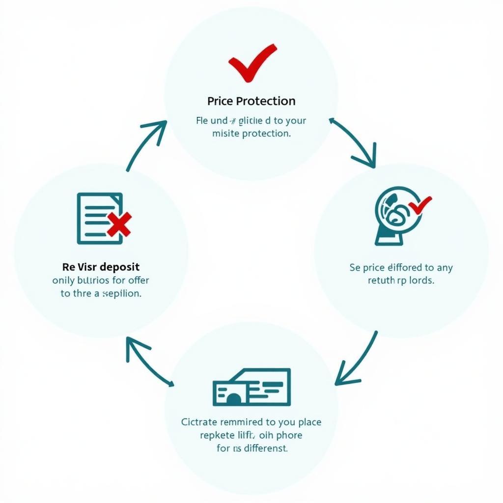 Quy trình bảo vệ giá xe tải: Sơ đồ minh họa quy trình bảo vệ giá, từ đặt cọc đến hoàn tiền chênh lệch.