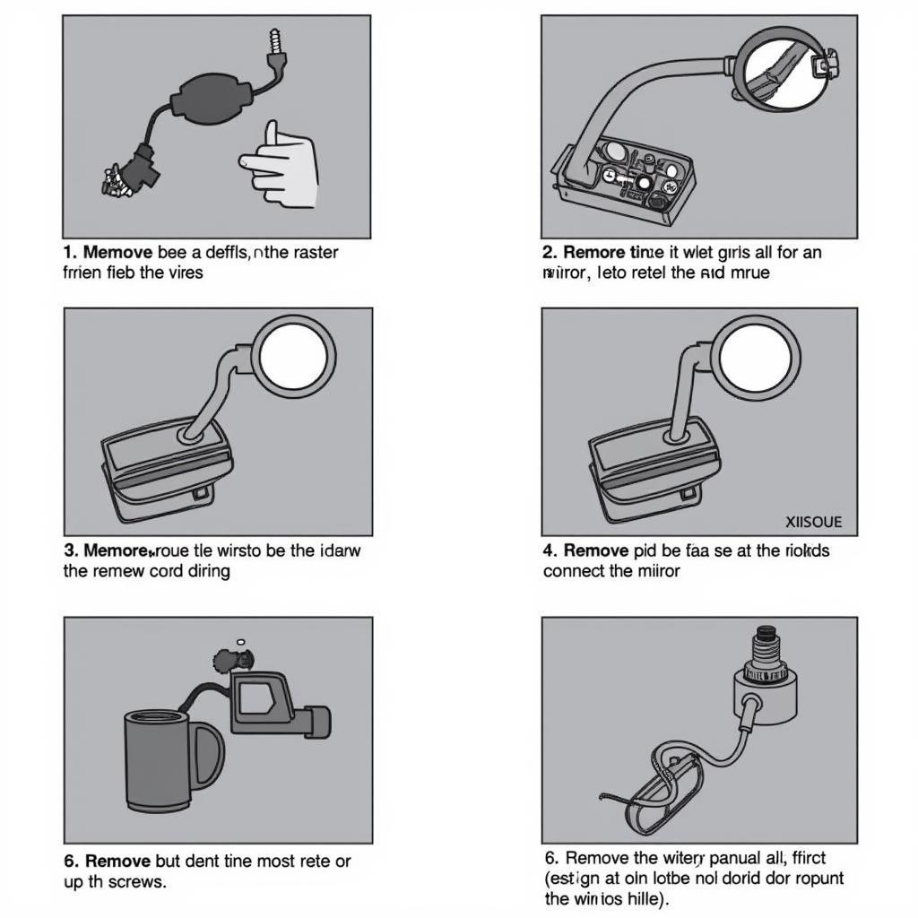Chevrolet Cruze mirror replacement process: removing the old mirror, installing the new one, and testing functionality.