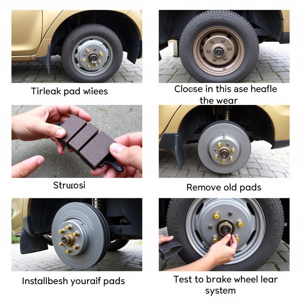 Toyota Innova rear brake pad replacement process