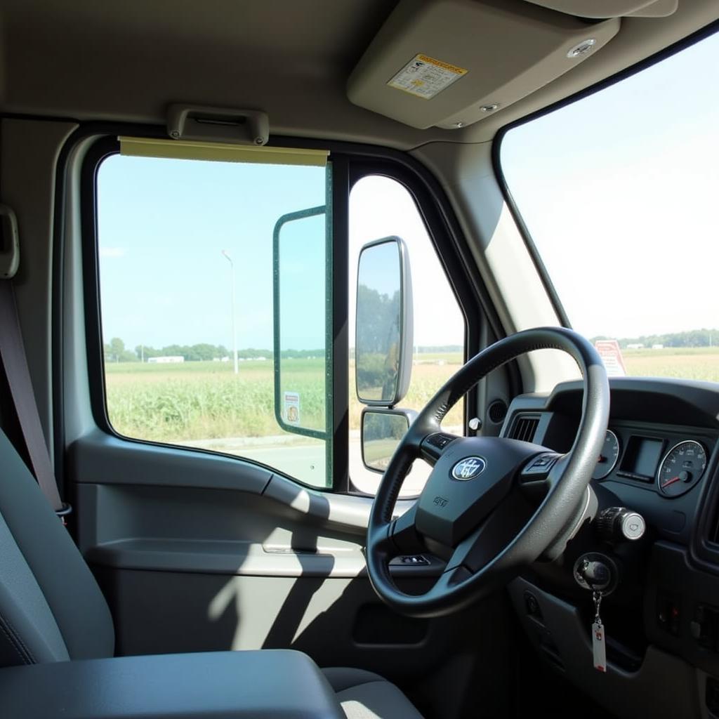 Truck side window sunshade, specialized design, protects driver and cargo from heat, enhances privacy and safety while driving.