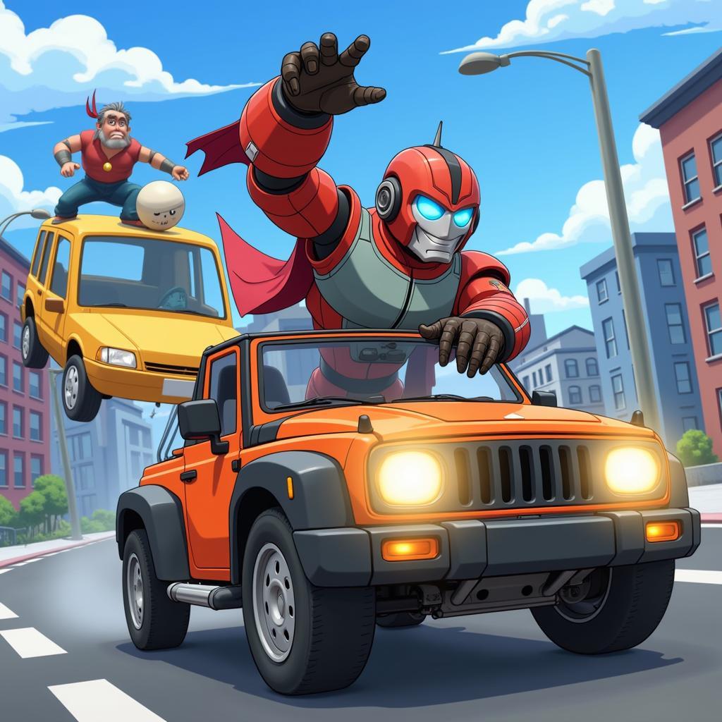 Siêu nhân lái xe ô tô cứu người