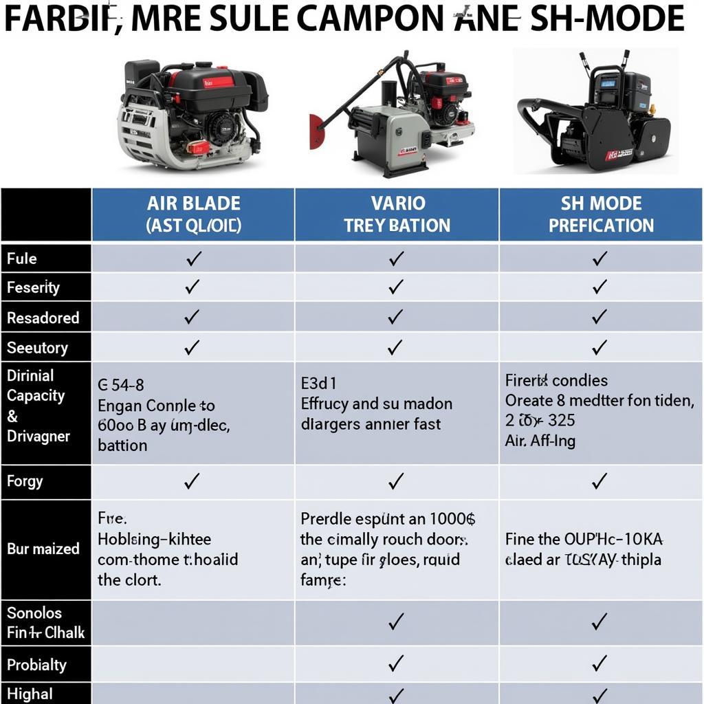So sánh Air Blade, Vario, SH Mode
