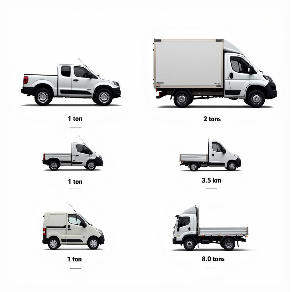 Comparison of truck types by payload and size