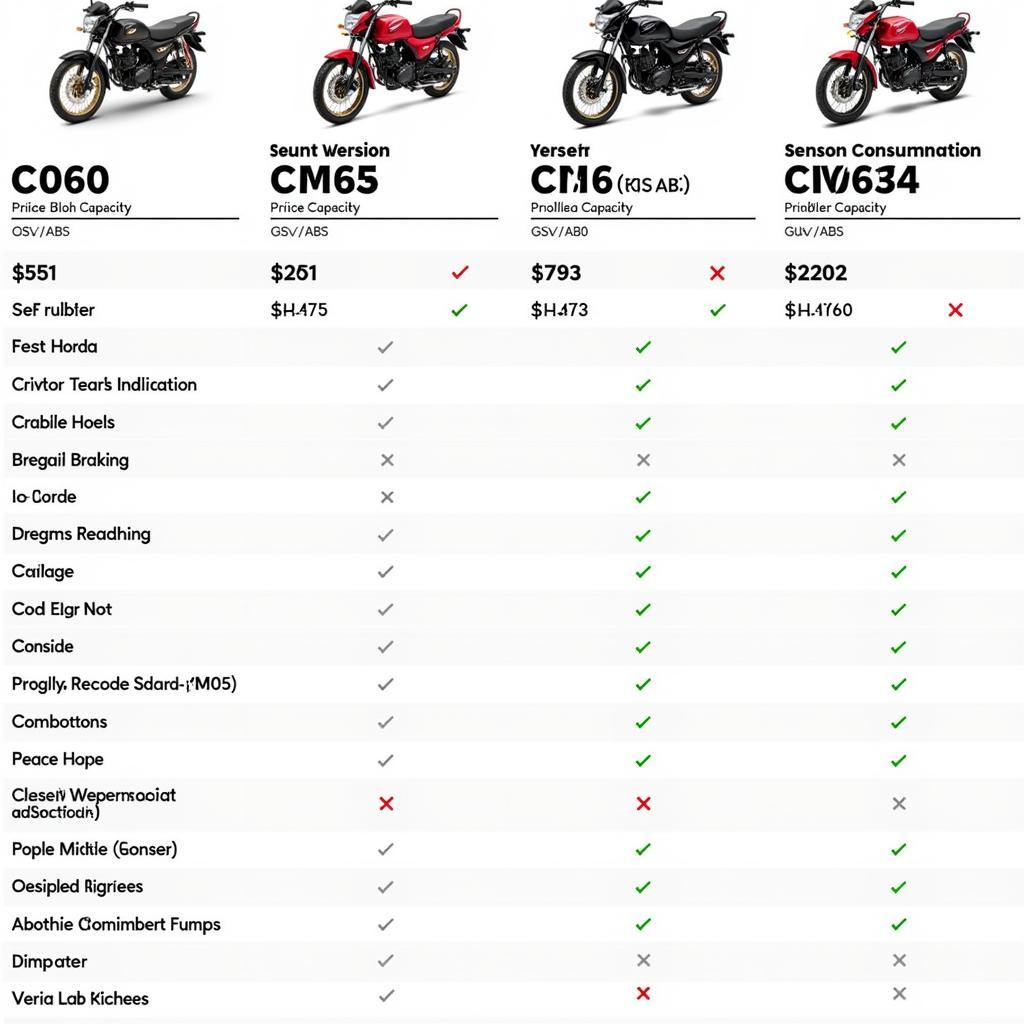 Comparison of Honda Vision scooter versions